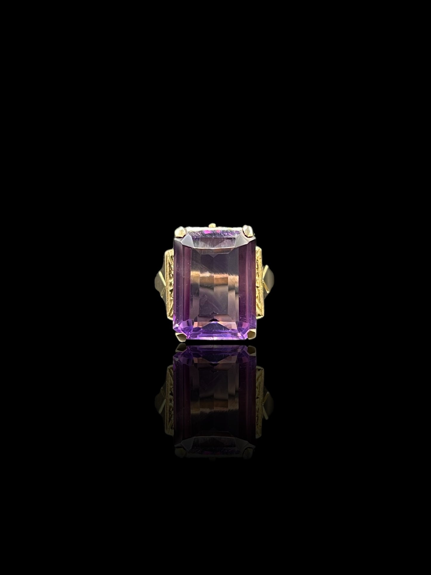 Vintage Rose Gold Amethyst Cocktail Ring