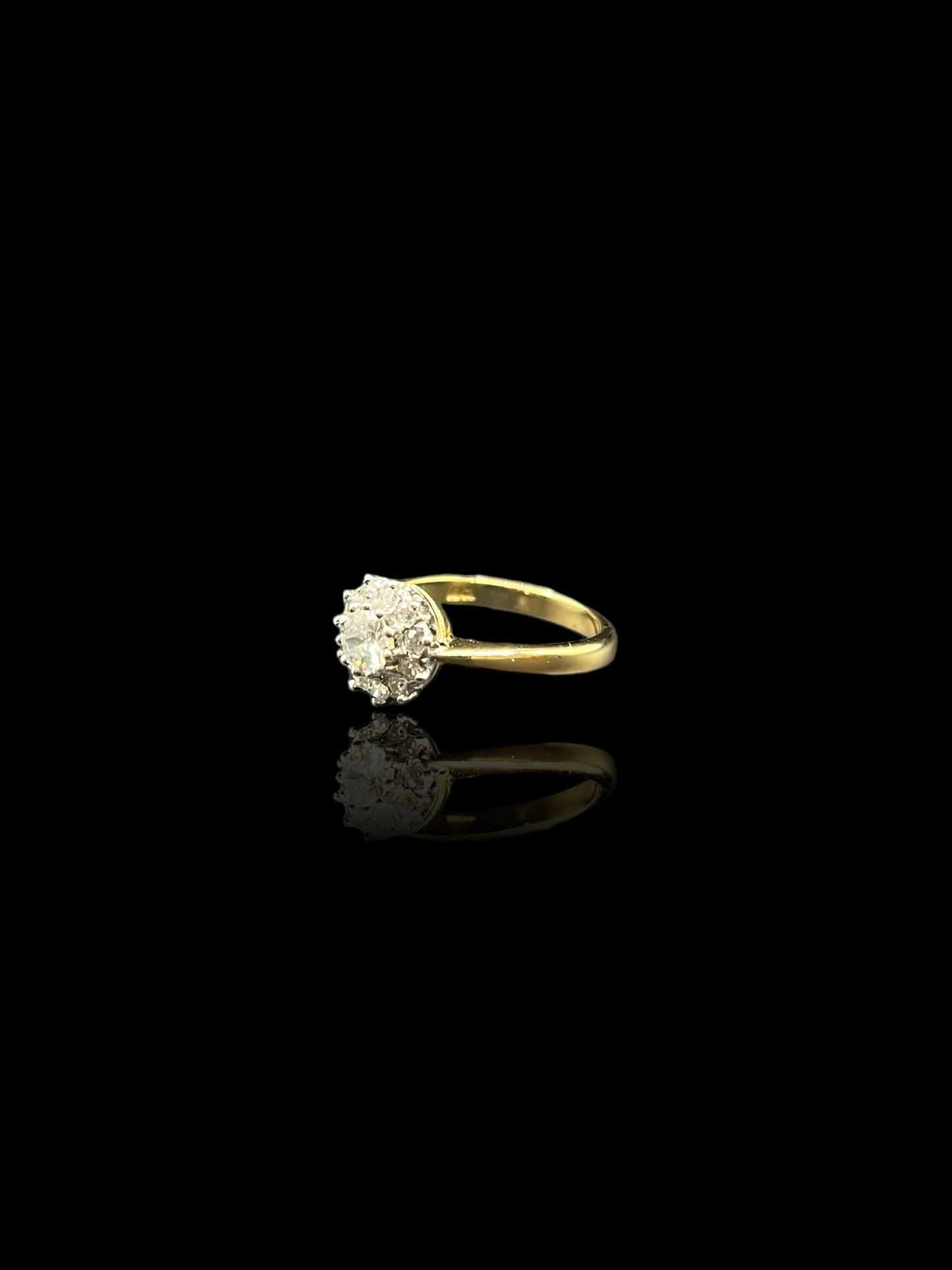 Antique Yellow Gold Diamond Starburst Ring