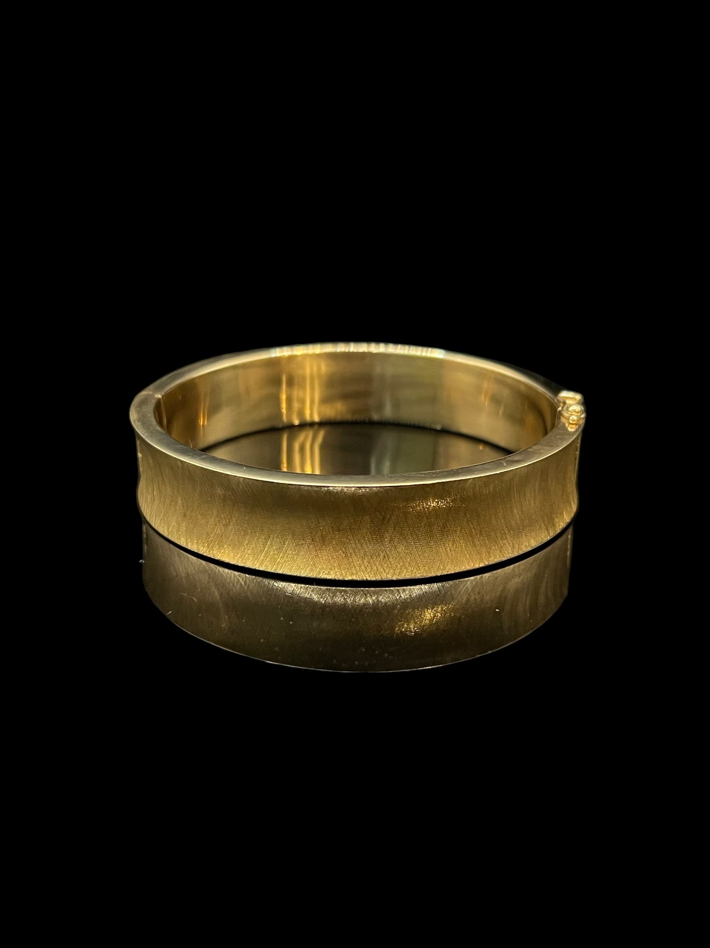 Vintage Yellow Gold Concave Rubbed Bangle