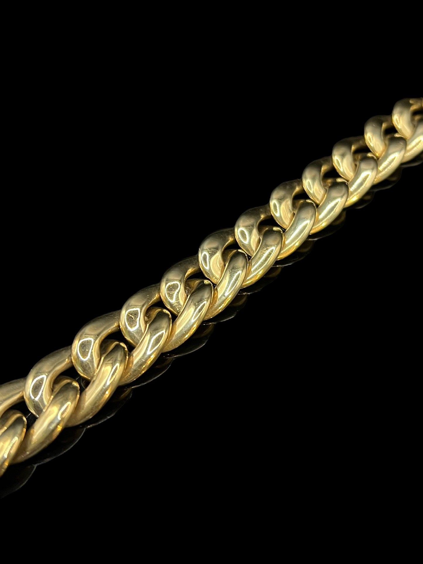 Vintage Yellow Gold Italian Flat Curb Link Bracelet