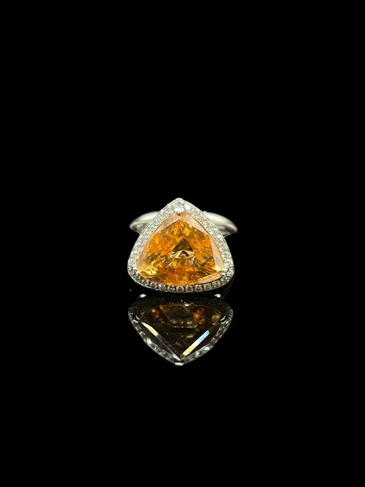 Modern White Gold Imperial Topaz Diamond Ring