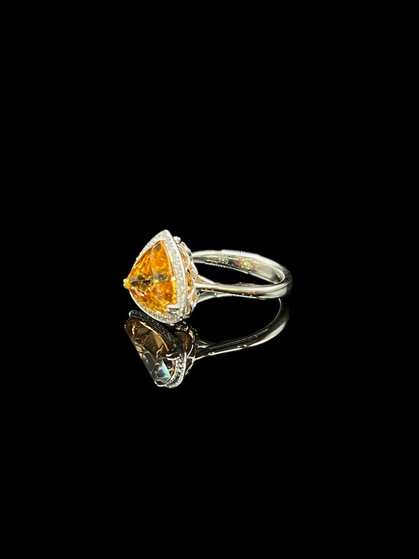 Modern White Gold Imperial Topaz Diamond Ring