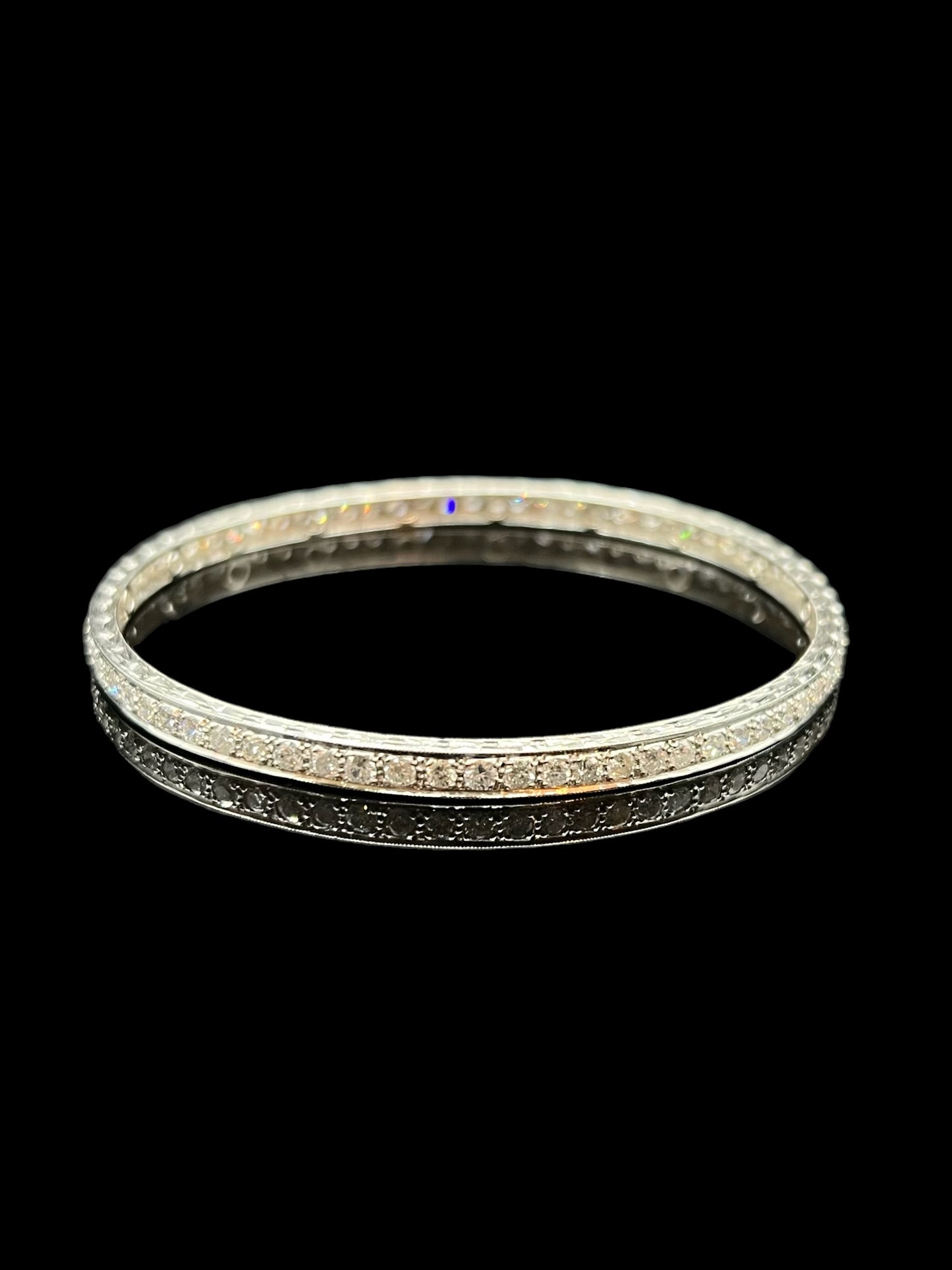 Antique Platinum Diamond Wraparound Bangle