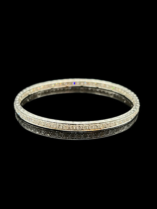 Antique Platinum Diamond Wraparound Bangle