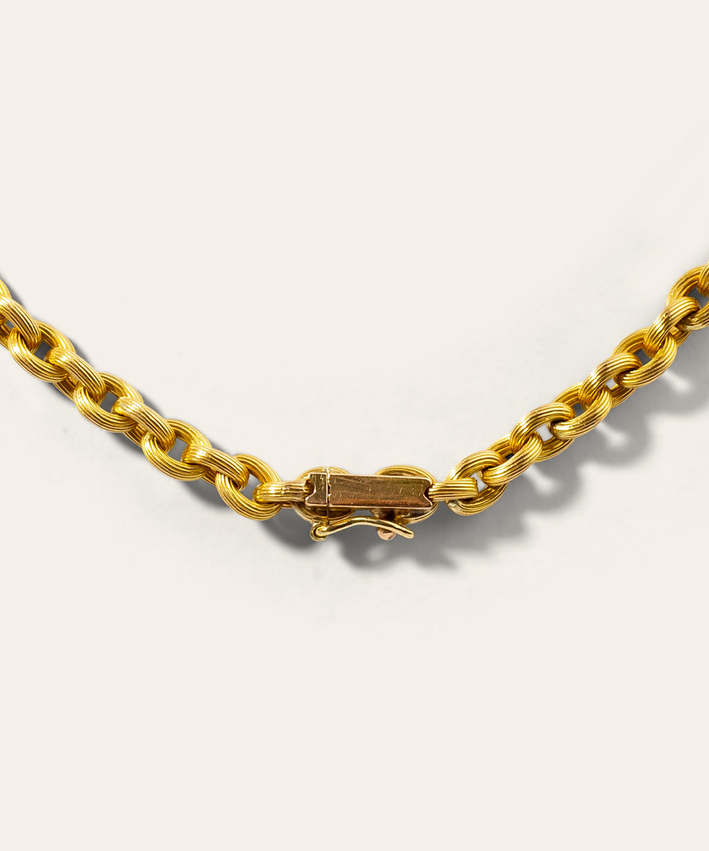 Vintage French Yellow and Rose Gold Necklace