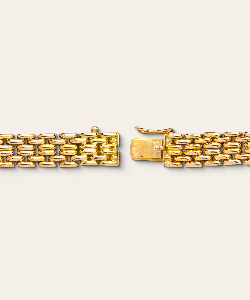 Antique Russian Yellow Gold, Sapphire, & Diamond Bracelet
