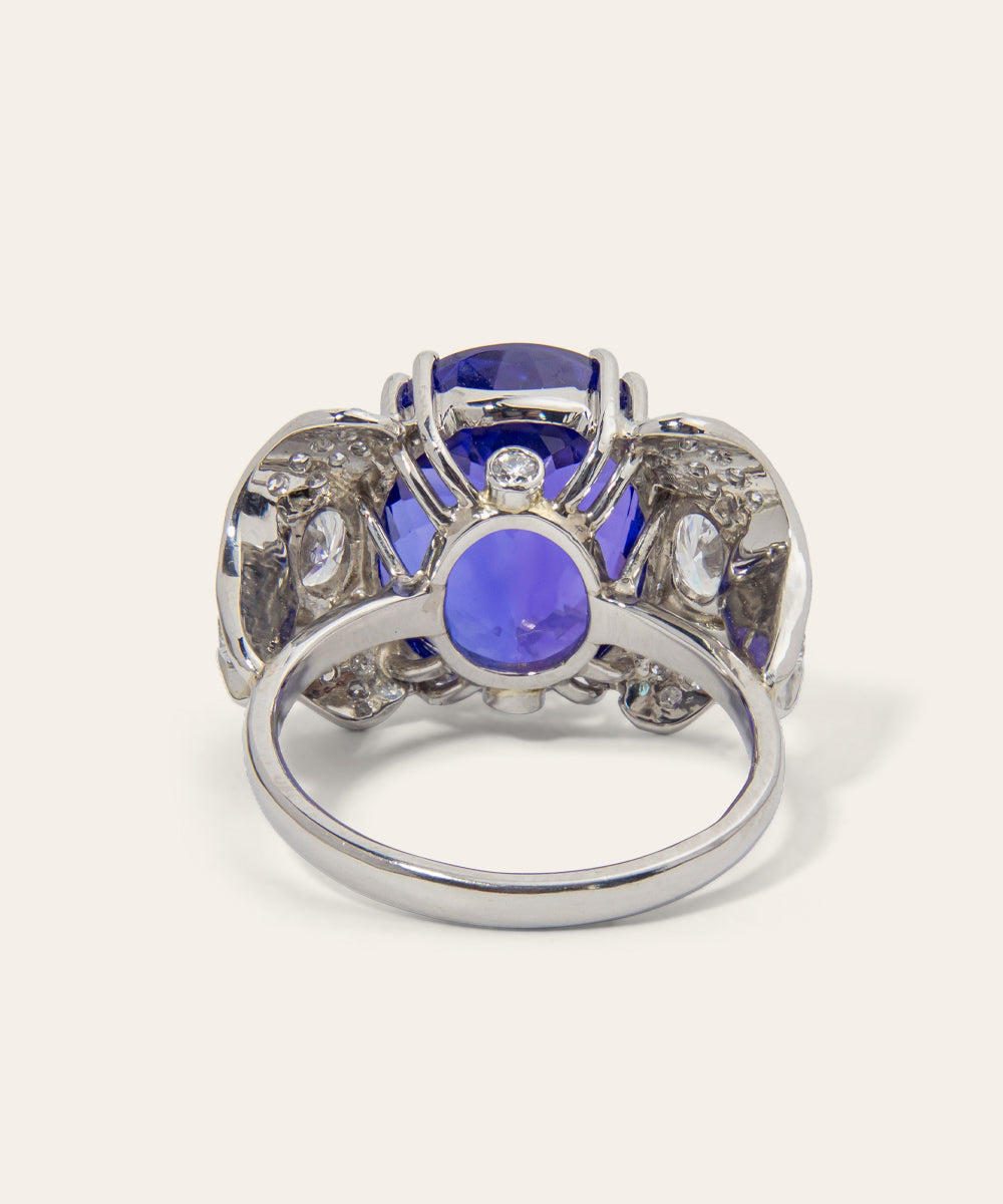 Platinum, Tanzanite, and Diamond Ring