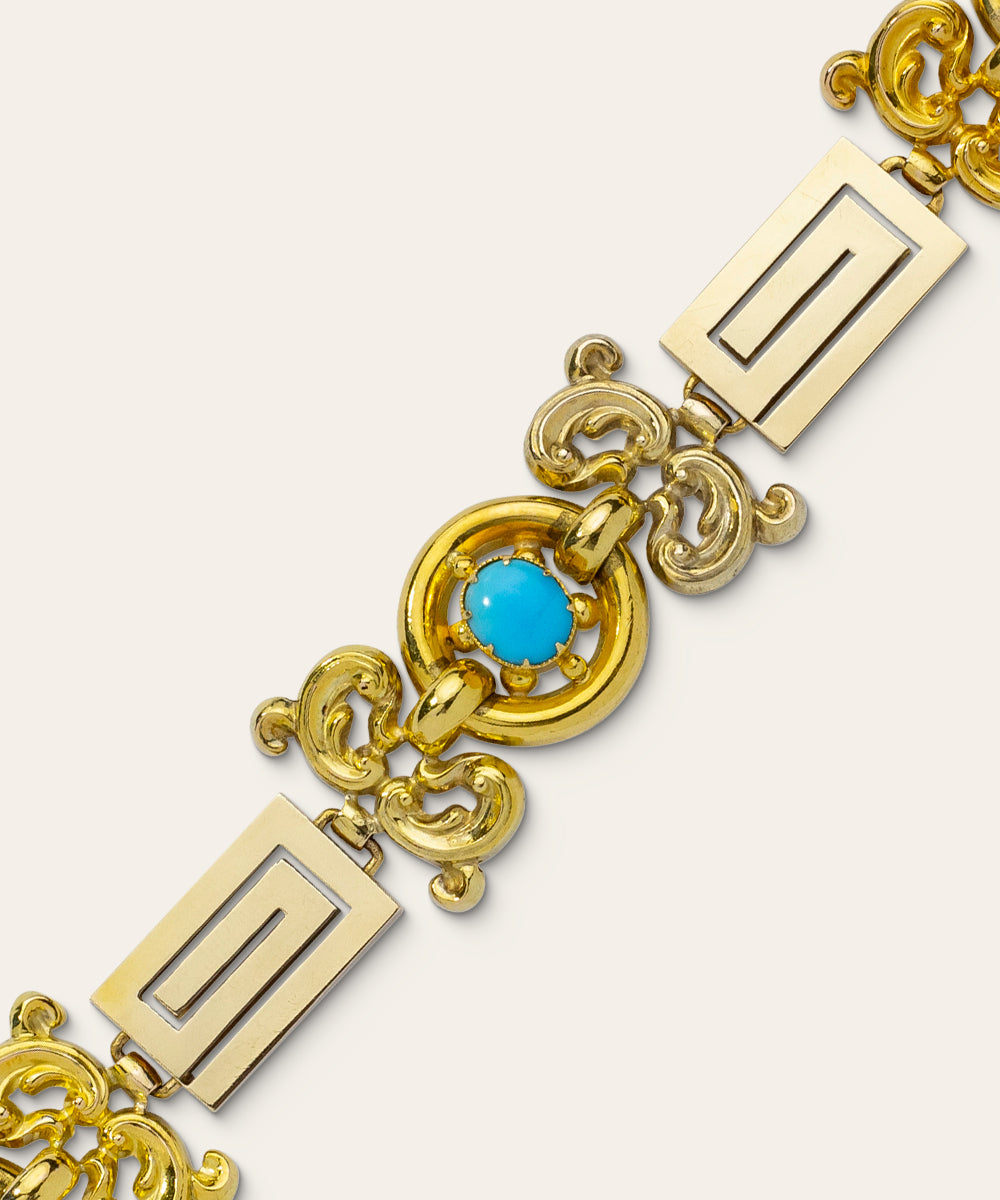 Victorian Yellow Gold & Turquoise Bracelet