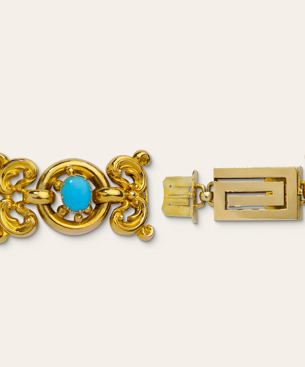 Victorian Yellow Gold & Turquoise Bracelet