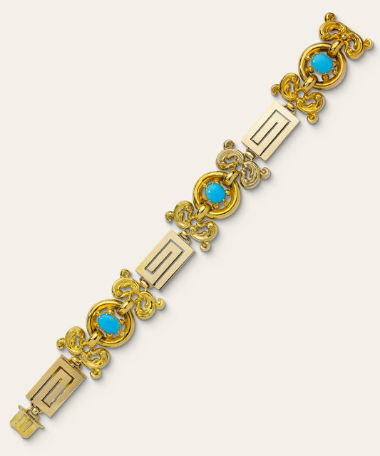 Victorian Yellow Gold & Turquoise Bracelet