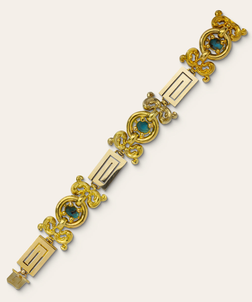 Victorian Yellow Gold & Turquoise Bracelet