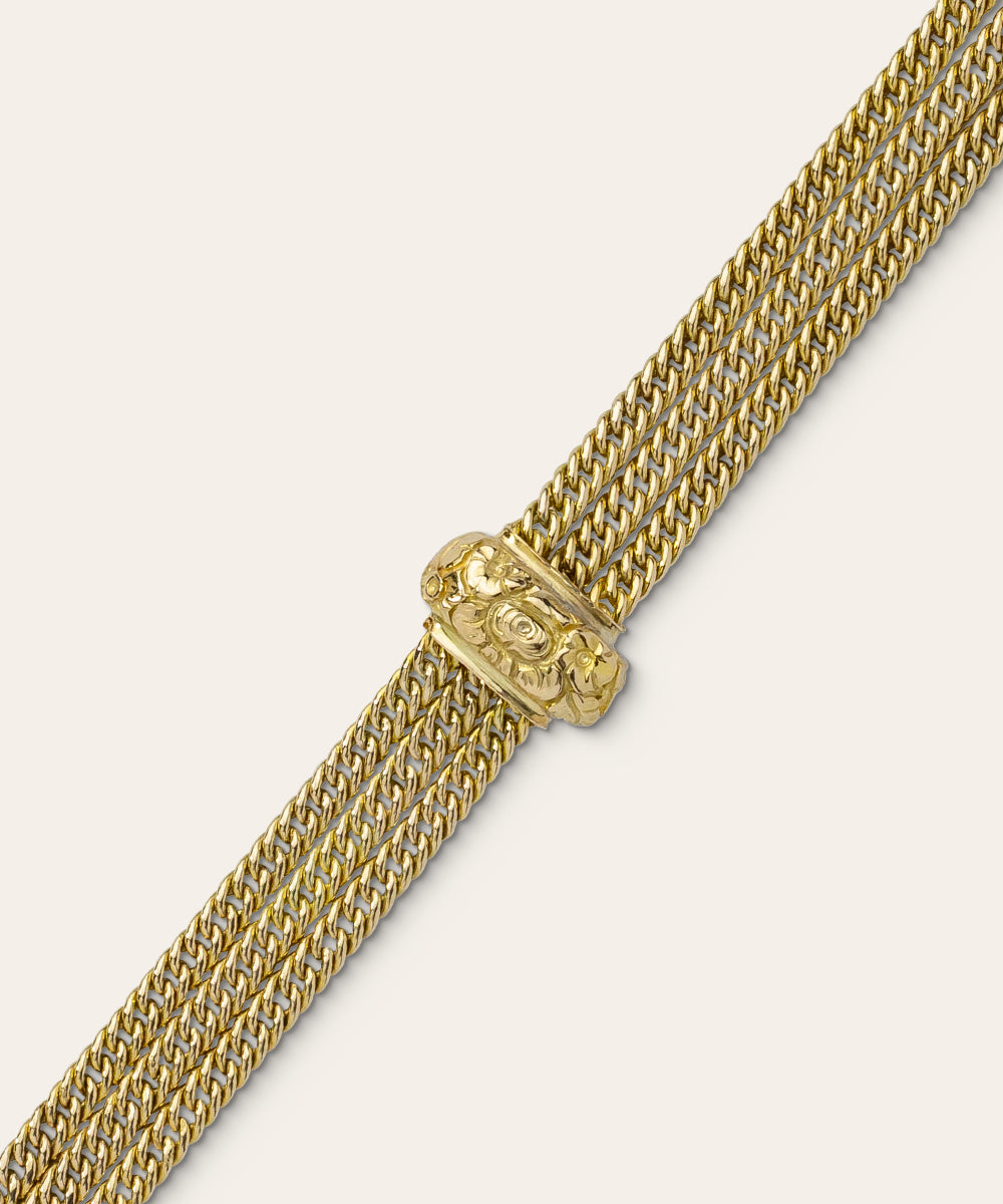 Victorian Yellow Gold Albertina Watch Chain Bracelet